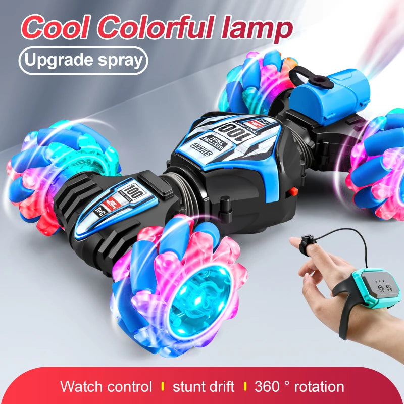 Top RC Stunt Car 2.4G Ferngesteuertes Auto RC Uhr Gestensensor LED Rotation Geschenk Elektronisches Spielzeug für Kinder Jungen