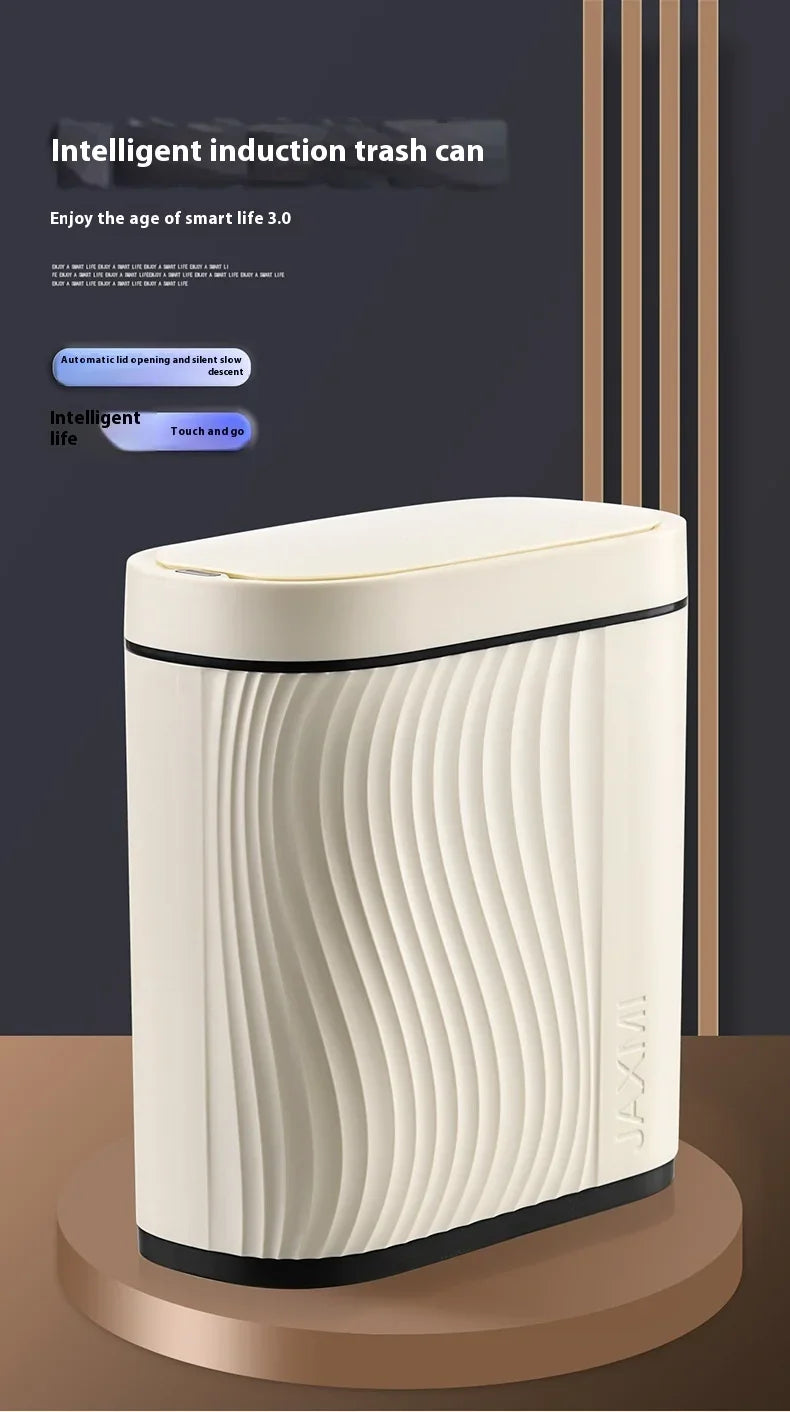 Intelligenter Sensor-Mülleimer Haushalt Leicht Luxuriöser Automatischer WC-Mülleimer Schmaler Schlitz mit Deckel Elektrischer Mülleimer