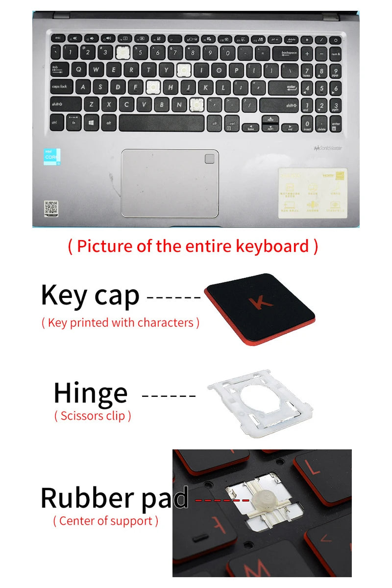 Ersatz Nagelneue Tastenkappe Tastatur Scherenclip Scharnier Taste für Logitech K380 Grau