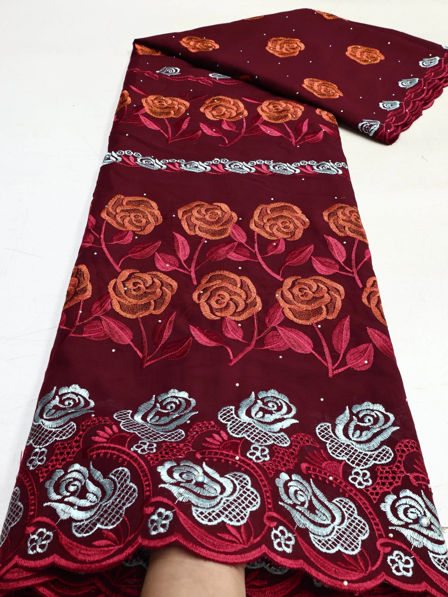 Dentelle Voile Suisse En Suisse Avec Pierres Appliquées Fleur 3D 2026 Tissu De Dentelle Africaine Super Qualité Pour Robe De Mariée En Dentelle