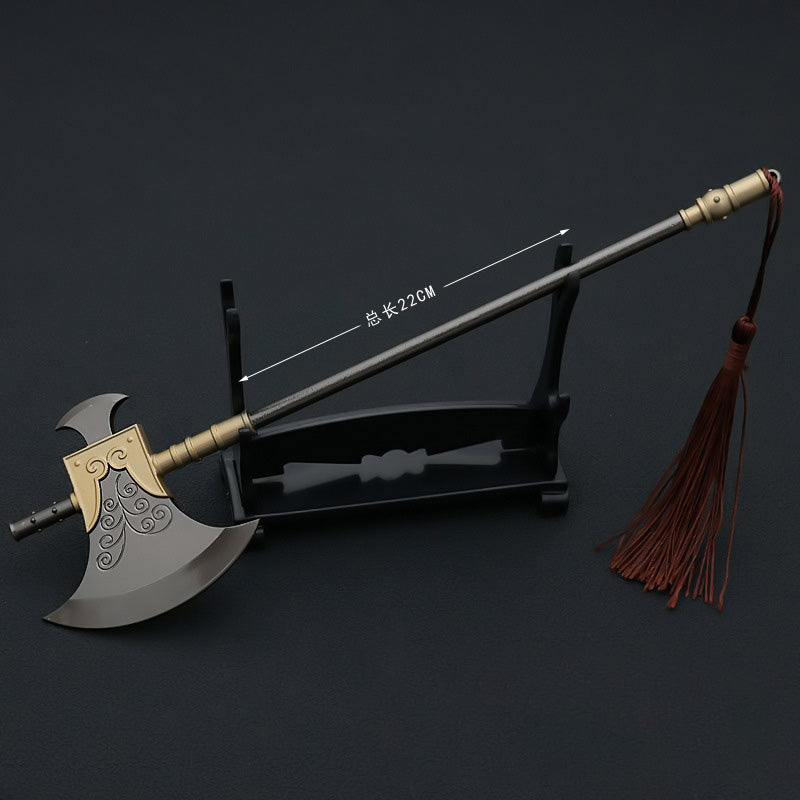 1 Real Water Margin Movies Periphery Weapons The Urgent Vanguard Axe 22cm Uncut Knife Metal Model Ax Cosplay Ax Gift Boys' Toys