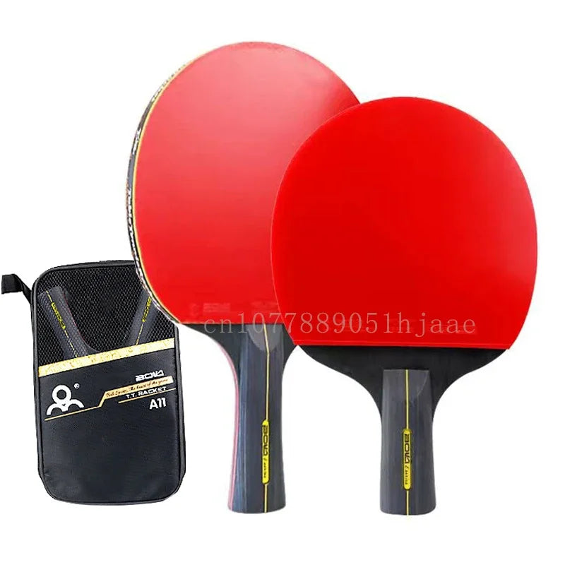 5/6 Sterne Tischtennisschläger 2 Stück Professionelles Tischtennis-Schlägerset Noppen-innen Belag Hochwertiges Holzschläger mit Tasche