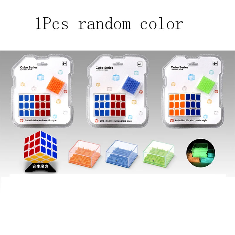Yisheng Magic Cube 3x3 Puzzle Jouets Éducatifs Casse-tête en Fibre de Carbone Transfert Thermique Cubes Couleurs Macaron Bonbon Cadeau pour Enfants
