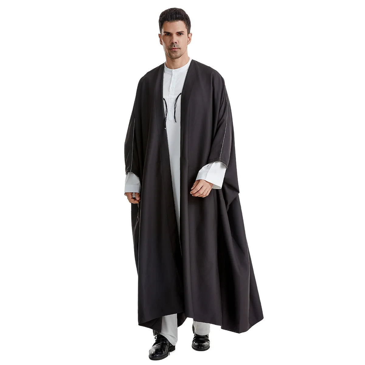 Ramadan Djellaba Eid Abayas Gebets-Kaftan Herren Muslimischer offener Abaya Türkei Arabischer Cardigan Robe Marokko Jubba Thobe Islam Dishdasha