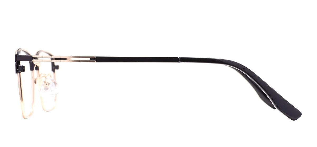 Monture de lunettes rectangulaires confortables en métal avec barre supérieure, pour hommes d'affaires, avec monture complète, pour verres correcteurs optiques