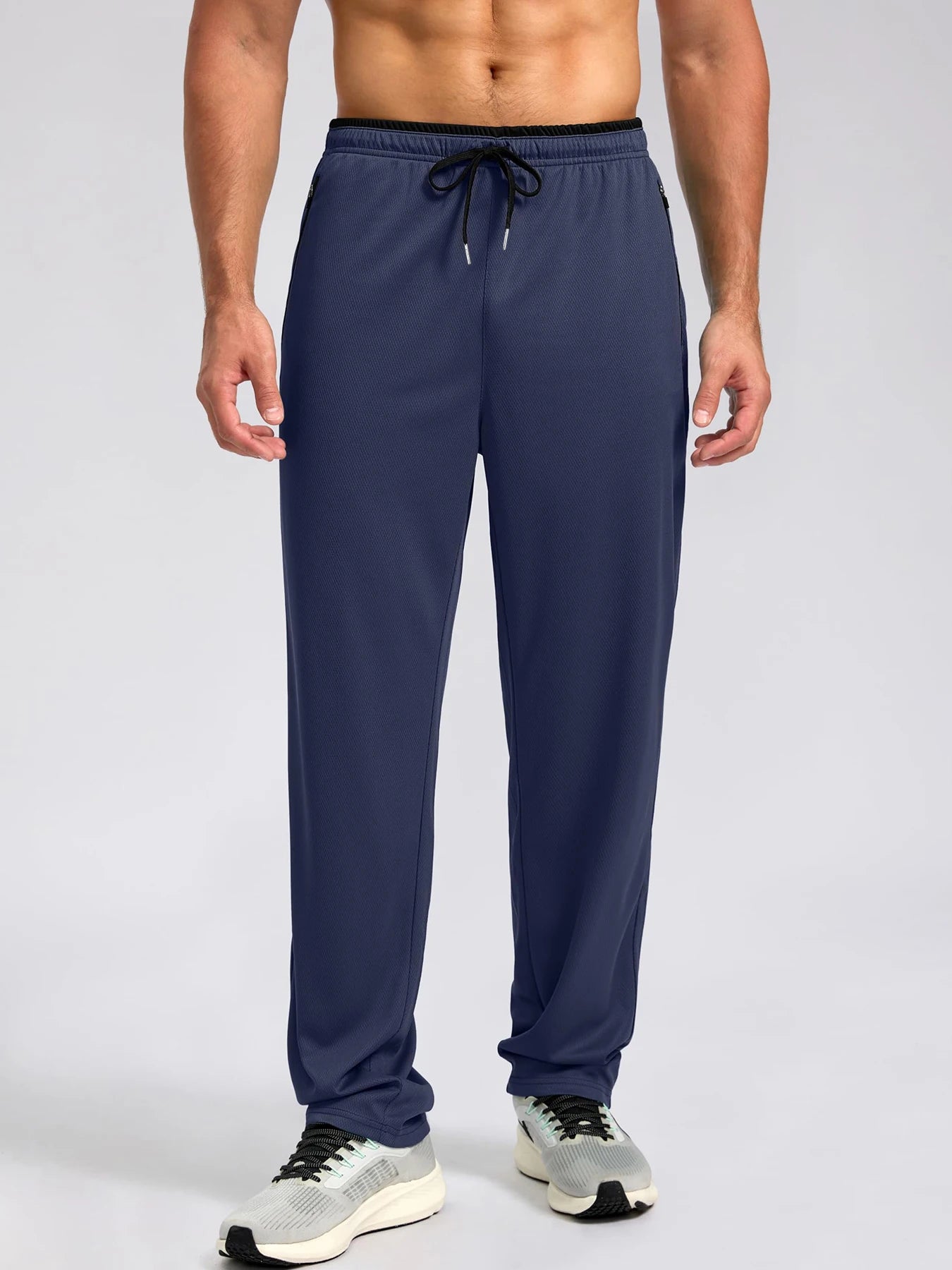 Pantalon de sport léger, respirant et à séchage rapide pour homme, avec taille élastique et poches zippées, idéal pour la gym, les loisirs, la course et la randonnée