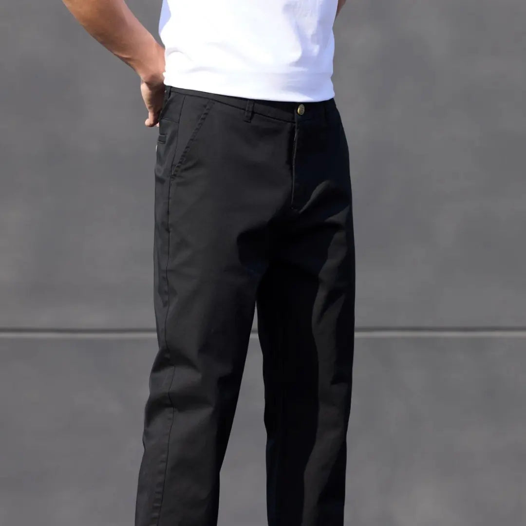2025 Stretch Herrenhose Straight Fit Baumwolle Golfhose Herren Frühling Sommer Anzughose Büro Arbeit Freizeit Schwarz Marineblau Khaki