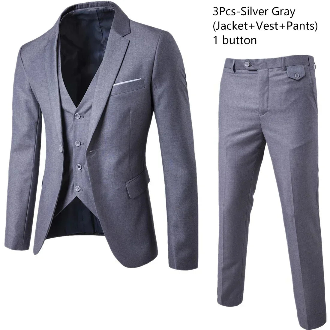 Suits For Men 3 Pieces Set Elegant Wedding  Fashion Classic Full Jackets Vest Pants Blazers Outfit 2025 Formal Costume
