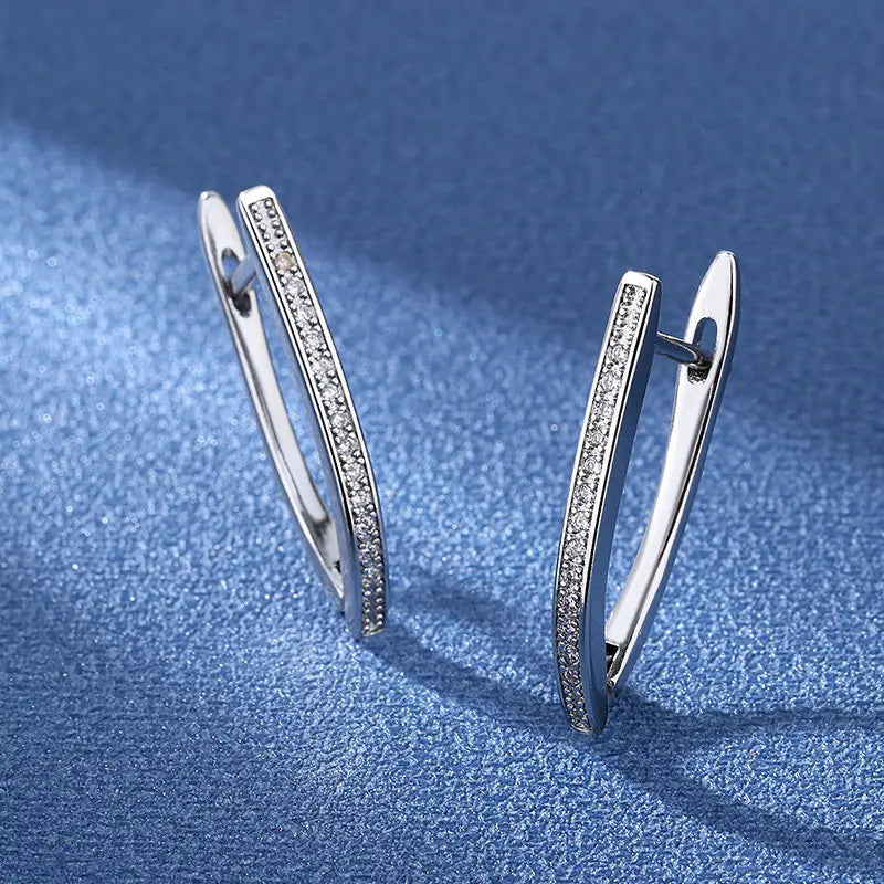 Ohrringe aus 925er Sterlingsilber, Schmuck, hochwertige Retro-Ohrringe mit einfachem Muster, lila-weiße Zirkon-Ohrringe, Bestseller