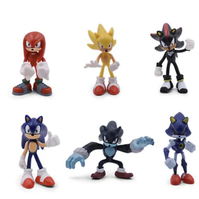 6Pcs/Set 6-7cm Sonic Figures Toy Pvc Toy Shadow Tails Characters Figure Toys For Children Animals Toys Set