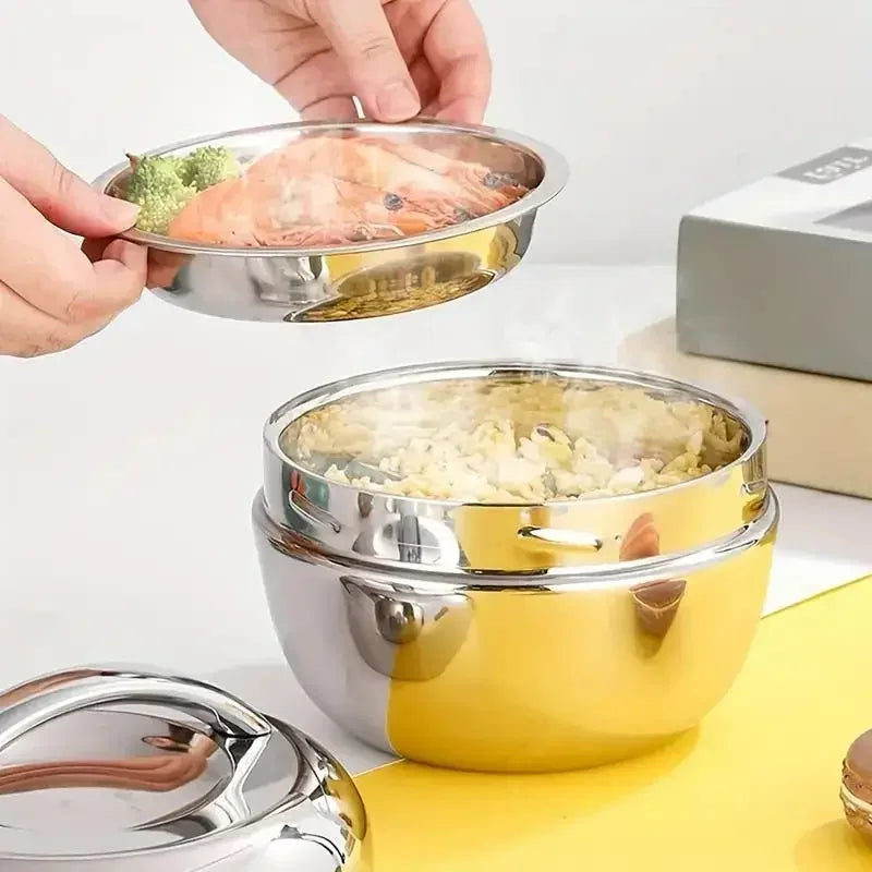 1 Bouteille isotherme pour aliments chauds, Boîte à lunch en acier inoxydable, Boîte Bento de voyage isolée sous vide à double paroi anti-brûlure, Boîte à lunch portable