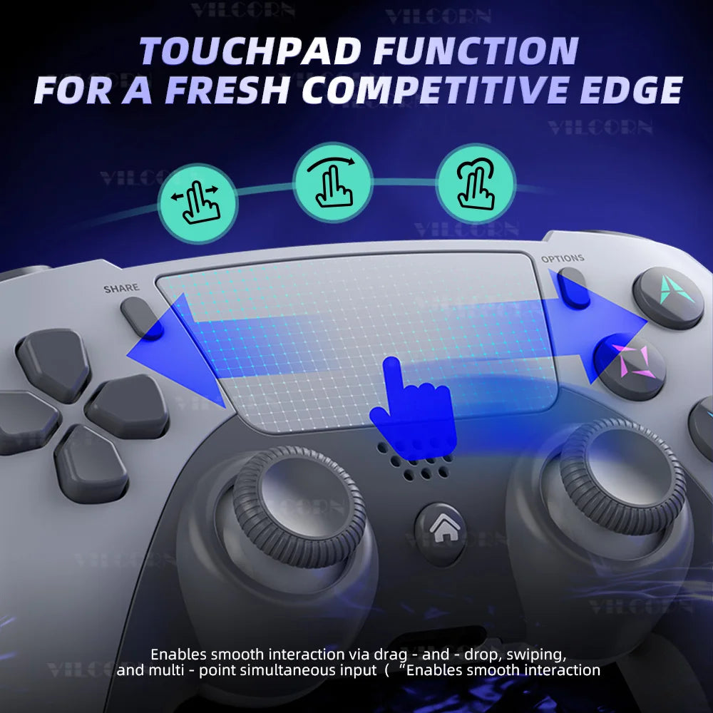 Kabelloses Gamepad für P4 Bluetooth-kompatibler Gamecontroller für P4 Slim/P4 Pro/Steam Plattform Win 10 PC Joystick