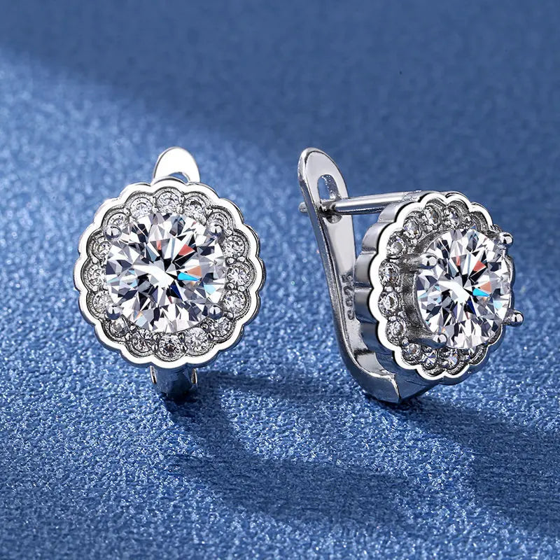 Ohrringe aus 925er Sterlingsilber, Schmuck, hochwertige Retro-Ohrringe mit einfachem Muster, lila-weiße Zirkon-Ohrringe, Bestseller