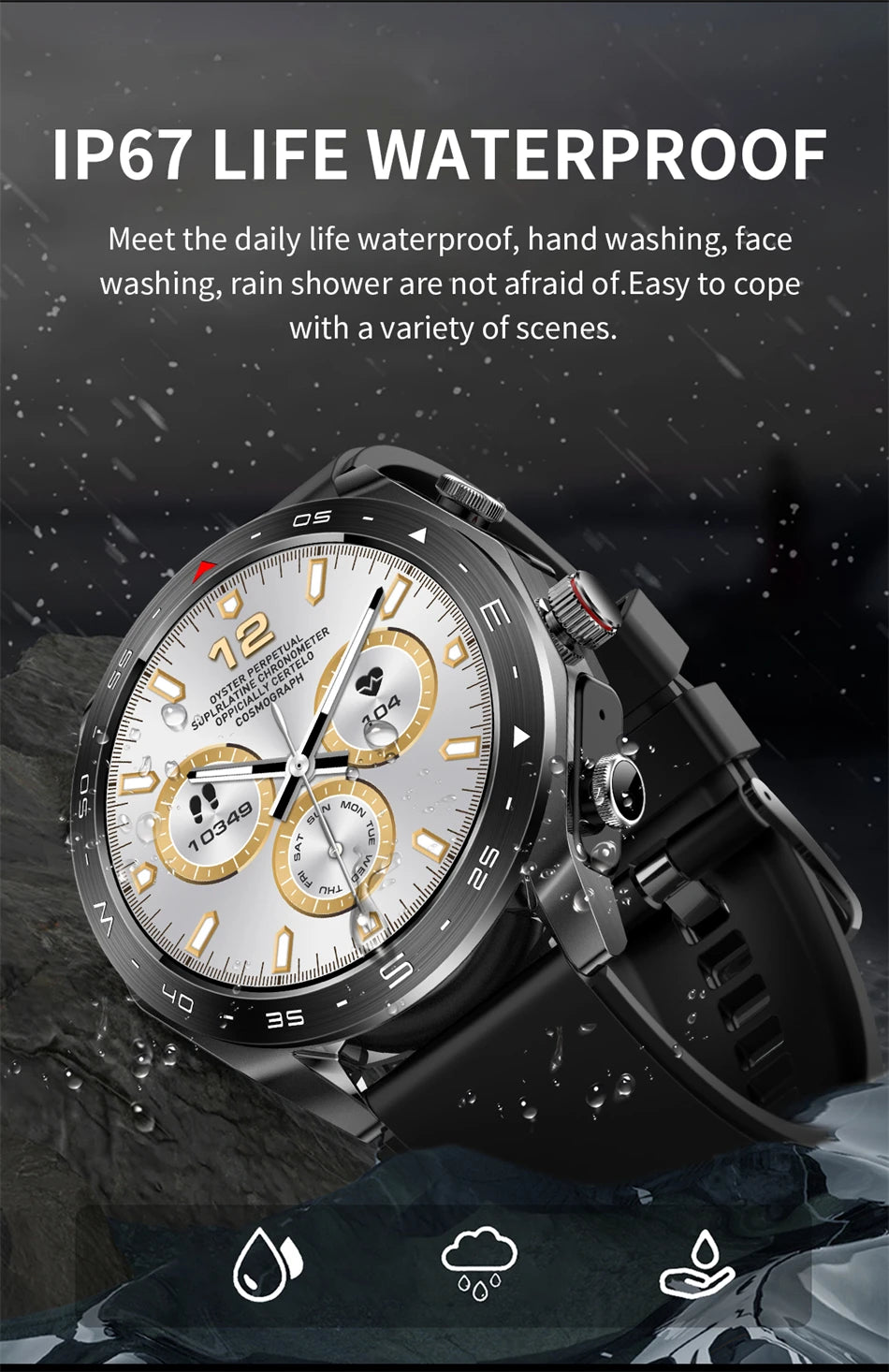 LIGE Avec écouteurs Bluetooth Casque Smartwatch Femme Moniteur d'activité Montre de sport Homme Étanche Montre intelligente Écran AMOLED