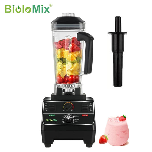 BioloMix Mixeur Blender Professionnel 2200W avec Minuteur Intelligent, Pré-programmé, sans BPA, Bol de 2L, Hachoir à Glace et Smoothies, Robot Culinaire