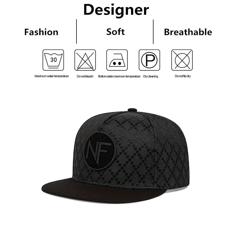 Unisex NF-Buchstaben-Stickerei-Hip-Hop-Mützen Frühling und Herbst Outdoor Verstellbare Freizeit-Baseballkappen Sonnencremehut