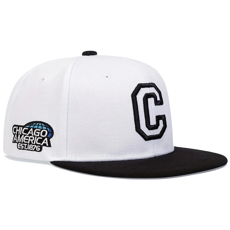 Unisex C-Buchstabenstickerei Seite CHICAGO Hip-Hop Hüte Frühling Herbst Outdoor Verstellbare Casual Baseball Caps Sonnenhut