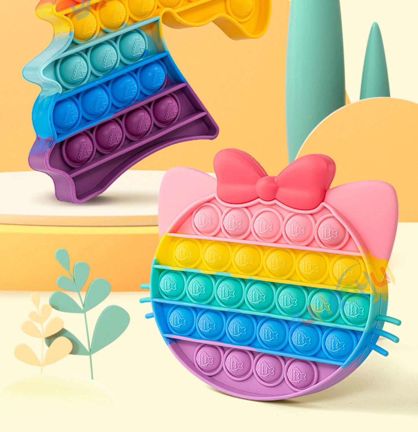 Regenbogen Pop Push Bubble Fidget Anti Stress Spielzeug für Erwachsene Kinder besondere Bedürfnisse sensorisches Spielzeug interaktives Spielzeug für Kinder