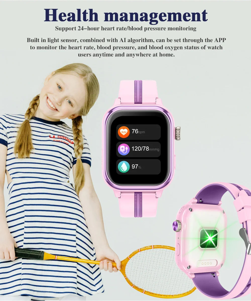 Wonlex KT39 4G Kinder-GPS-Smartwatch mit rotierender Kamera GPS-Echtzeit-Standort-Tracker 1+16GB Videoanruf Kinder-Smartwatch