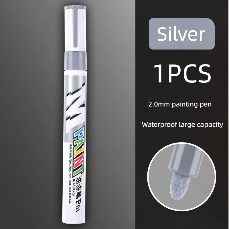 Stylo de retouche pour rayures de voiture, marqueur de peinture étanche, entretien des pneus de voiture, automobile, noir, blanc, rouge, argent