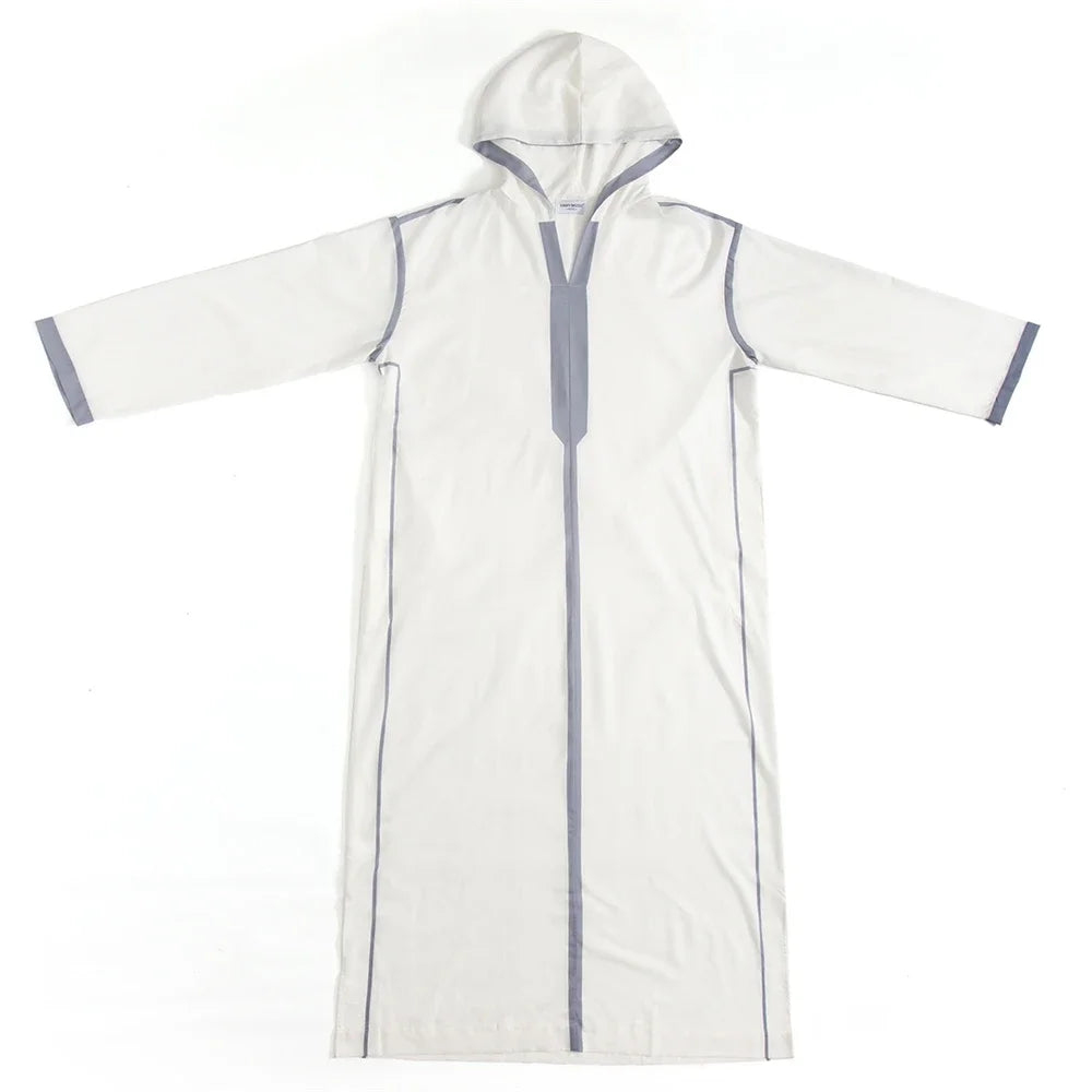 Islam Herren Kapuzen Maxikleid Jubba Thobe Saudi Arabisches Gewand Marokko Kaftan Dubai Türkei Abaya Muslimische Kleidung Ramadan Abayas Kleid