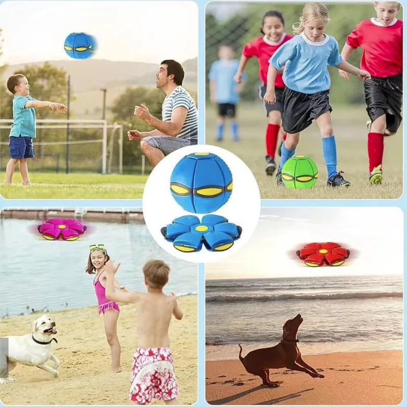 Jouets de plein air amusants Garçons Filles Balle soucoupe volante Jouet parent-enfant Balle magique de déformation du pied Pression du pied Balle de décompression et d'évasion