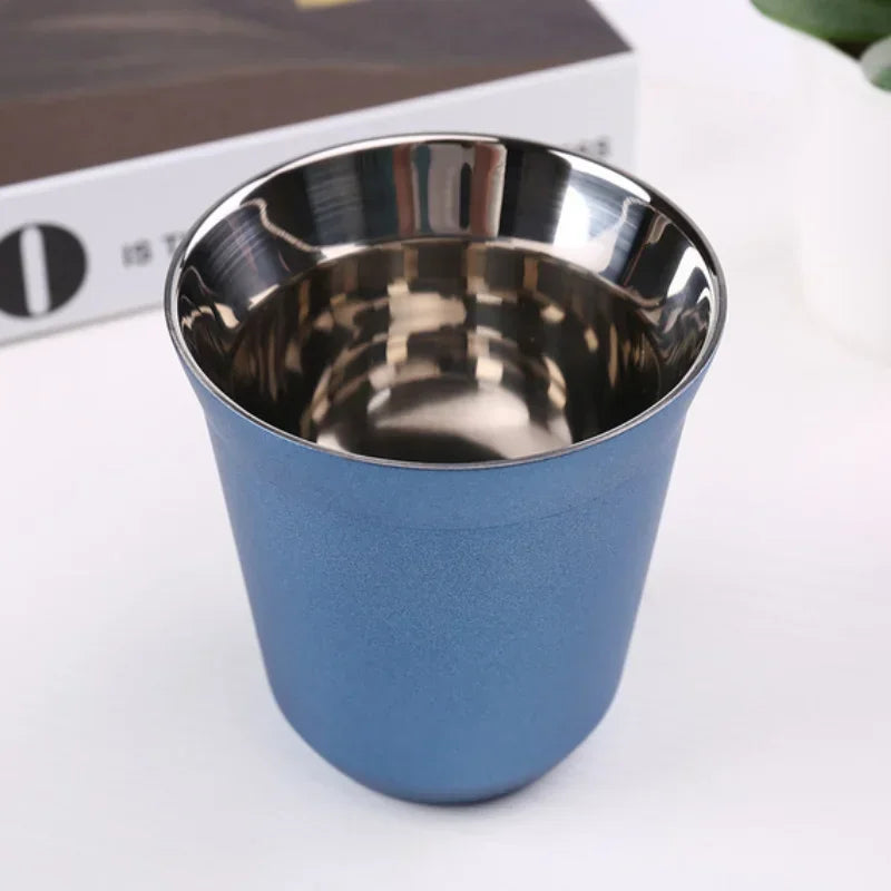 Tasses à espresso 80 ML/160 ML en acier inoxydable 304, tasses à café isothermes à double paroi, lavables au lave-vaisselle, tasses de petite capacité
