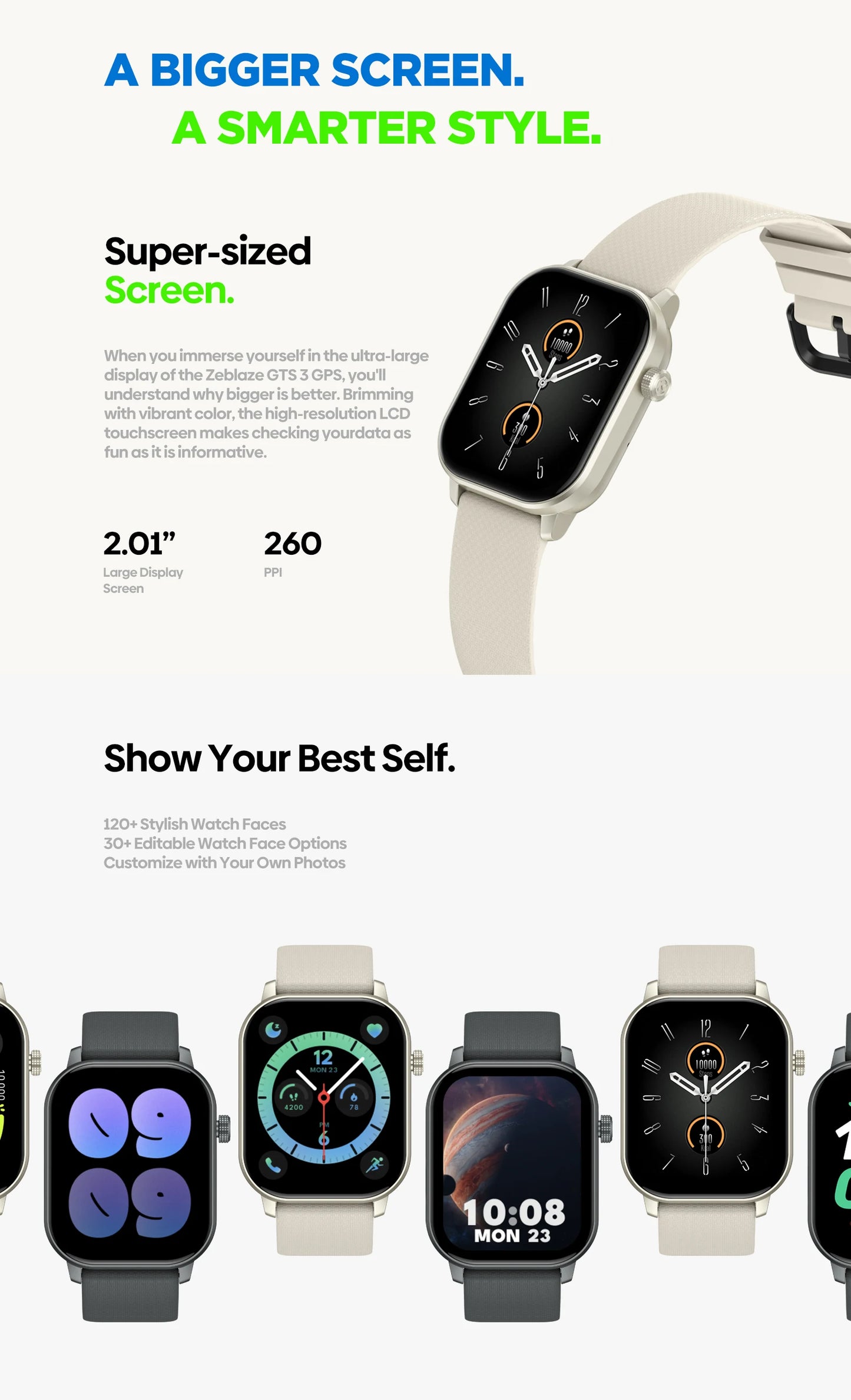 Neue 2025 Zeblaze GTS 3 GPS Sport-Smartwatch mit Sprachfunktion, 2,01" Display, Herzfrequenz-, SpO2- und Stress-Tracking-Smartwatch für Damen und Herren