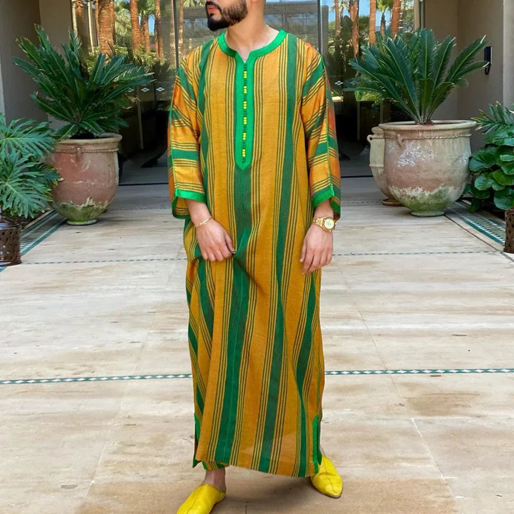 Herren Muslim Thobe 2026 Mittlerer Osten Jubba Thobe Langarm Islamisches Gewand Herren Muslimisches Kleid Saudi-Arabisch Kapuzen-Thobe Abaya Männlich