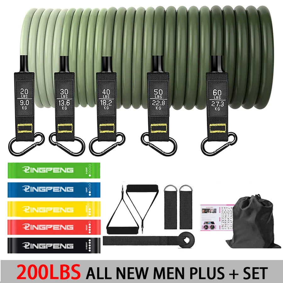 Fitness Widerstandsgummi Yoga Elastisches Band Upgrade Trainingsstange Set Pilates Training Übungsfitnessgeräte Zugseil
