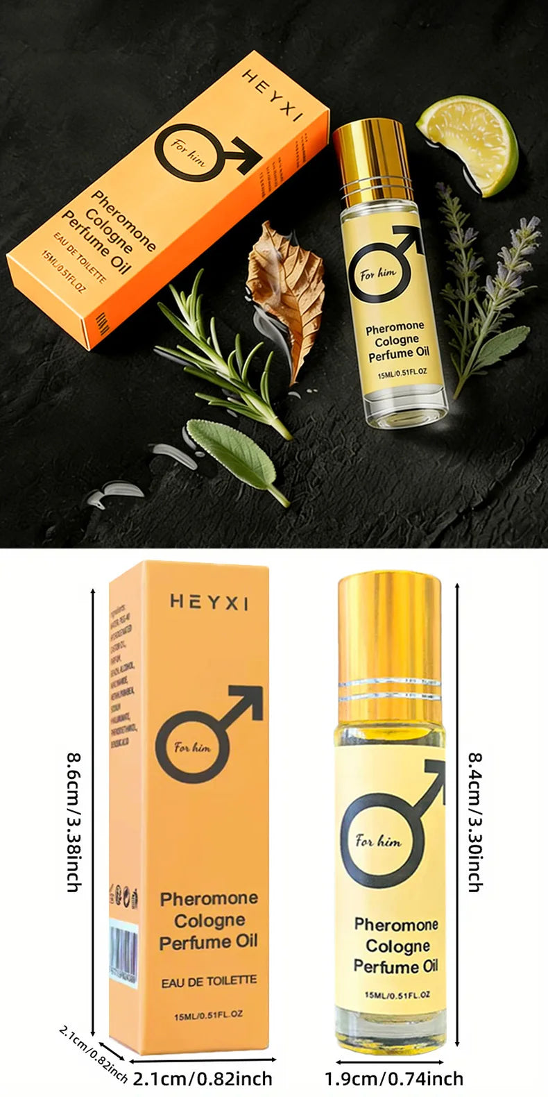 Pheromon-Kölnischwasser-Parfümöl, langanhaltender Duft für Männer und Frauen, tragbar für unterwegs, Parfüm für romantische Atmosphäre