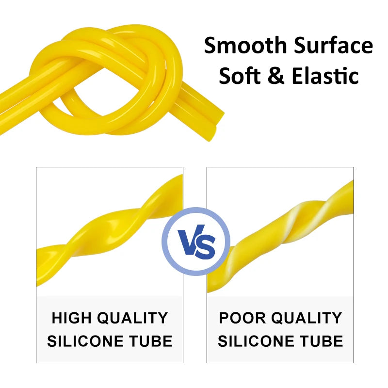 Tuyau en silicone souple jaune de qualité alimentaire de 1 à 10 m de diamètre 1 2 3 4 5 6 7 8 9 10 12 16 - 32 mm, connecteur de tuyau d'eau, tuyau en caoutchouc flexible