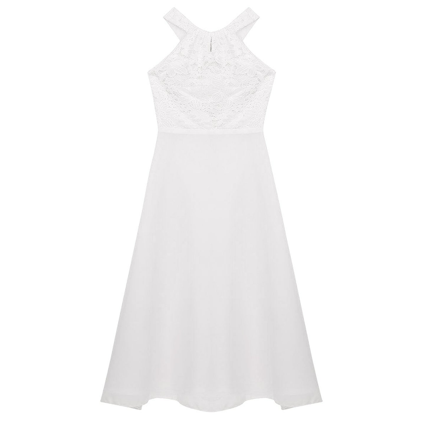 Robe de demoiselle d'honneur en mousseline florale avec découpe au dos pour enfants, tenue de fête d'anniversaire ou de mariage pour filles