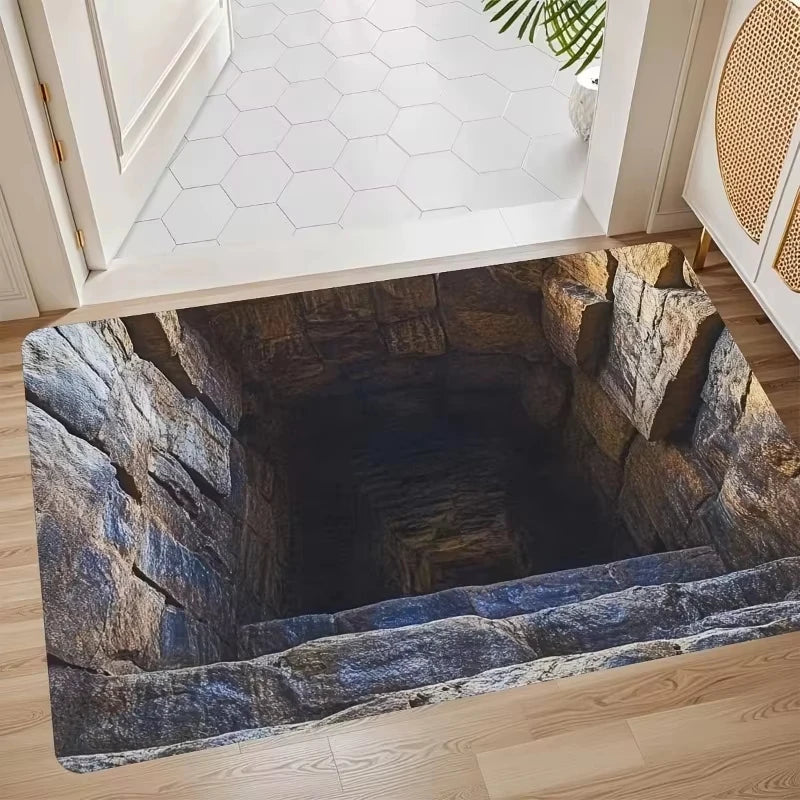VIKAMA Kristall-Samtteppich – 2D Visuelle Illusion Endlose Höhle Kreatives Thema – Geeignet für Restaurants, Wohnzimmer, Schlafzimmer