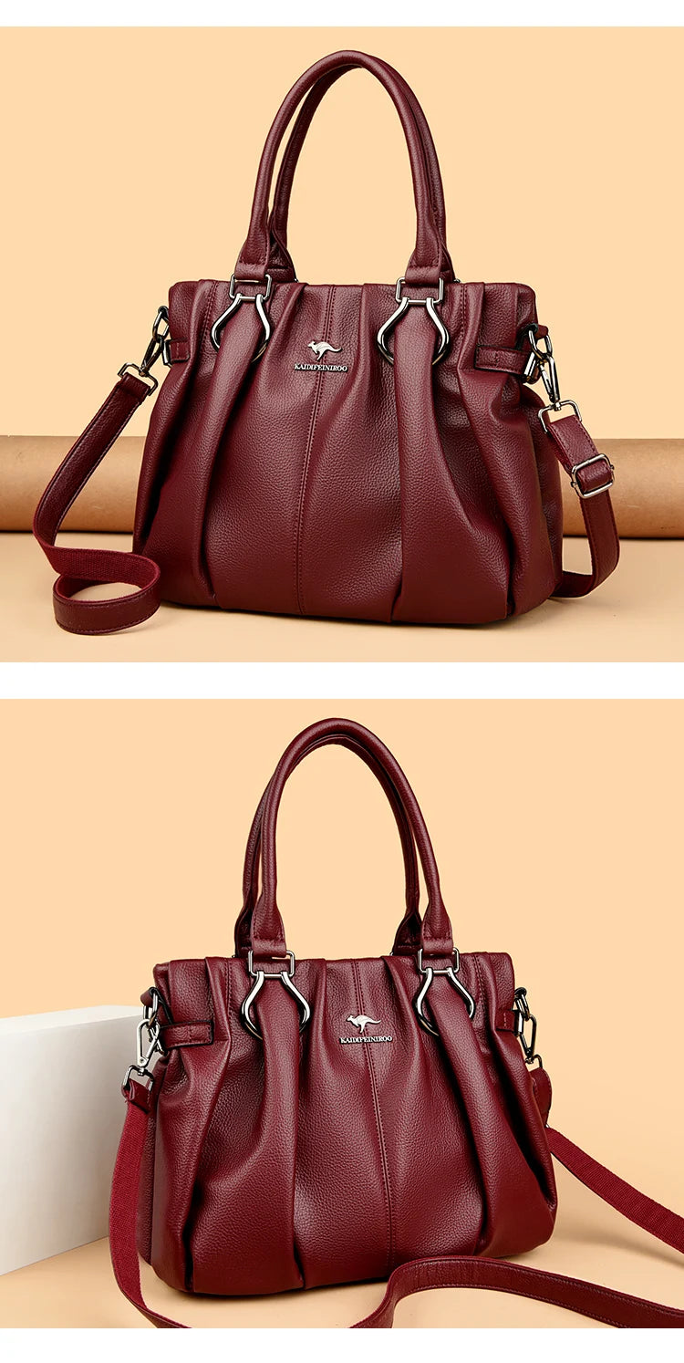Sac cabas décontracté en cuir véritable, sacs à main de luxe pour femmes, sacs à main de marque, sacs à main en cuir souple de haute qualité pour le travail