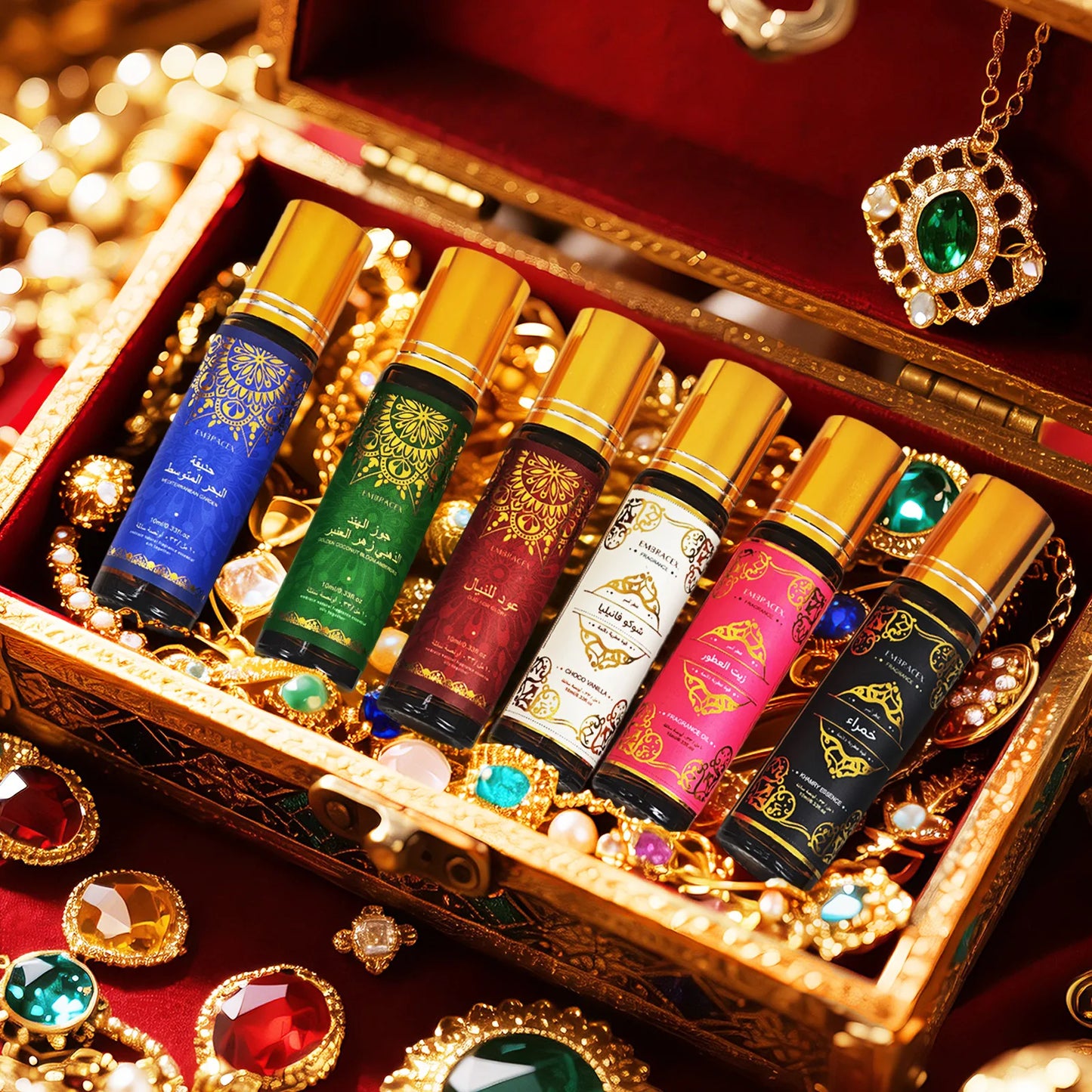 6er-Set 10ml Roller ätherische Öle Eid al-Fitr Geschenk Parfümöl Hautpflege Gesichtsöl Körperpflege Luftbefeuchter Sechs langanhaltende Düfte