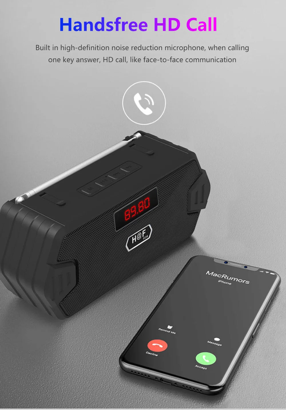 Portable Wireless Speaker Bluetooth-compatible Outdoor USB Speakers With FM Radio Receiver AUX TF MP3 Loudspeaker For Phone PC