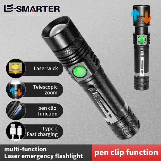 ESMARTER U518 Flashlight Rechargeable Outdoor Night Running Lighting Tool Is Equipped With a 18650 Lithium Battery