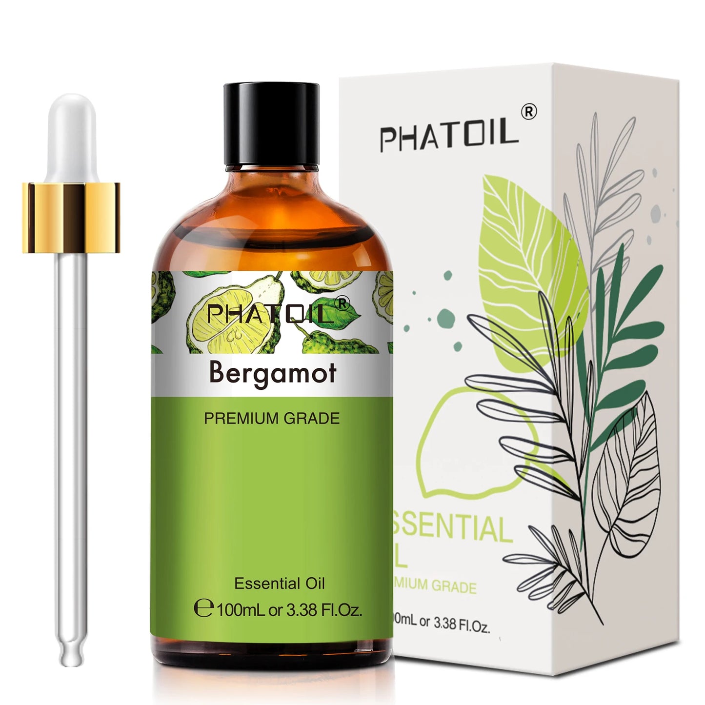 PHATOIL 100ml Eukalyptus Ätherisches Öl für die Haut Lavendel Vanille Jasmin Zitrone Bergamotte Aromaöl für Aromatherapie und Kerzenherstellung
