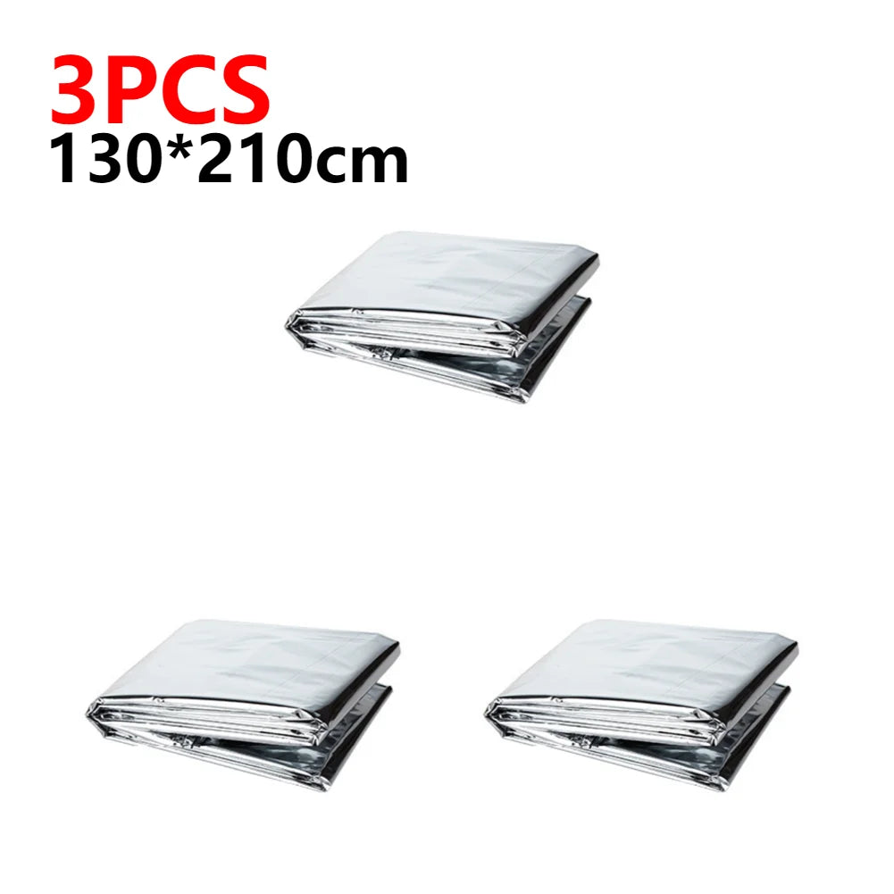 1-5PCS Emergency Thermal Blanket Waterproof Windproof Blankets for Outdoor Survive First Aid Blanket Foil Thermal Rescue Blanket