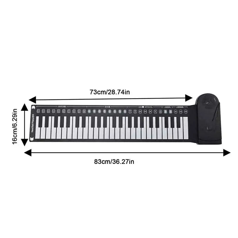 Roll-Up Piano Keyboard, faltbares Hand-Piano, 49 Tasten Hand-Piano für Anfänger, Kinder, Erwachsene, Lernspielzeug für Zuhause