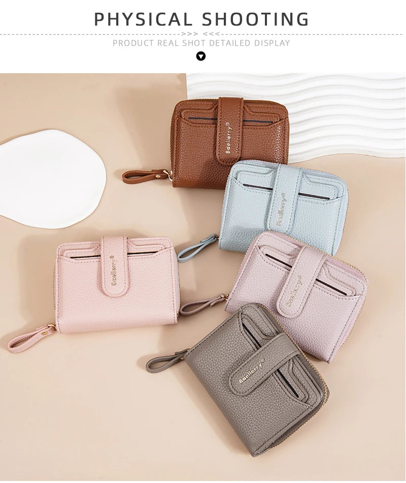 Women Stylish Zip Around Card Wallet, Multi-Functional RFID Blocking Purse with 6 Card Slots and Coin Pocket, Minimalist Gift