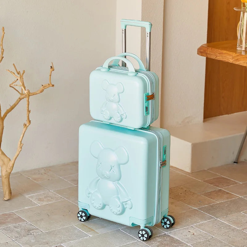 Nouvelle valise trolley universelle à roulettes 18 pouces 2024, sac de maquillage cabine pour hommes et femmes
