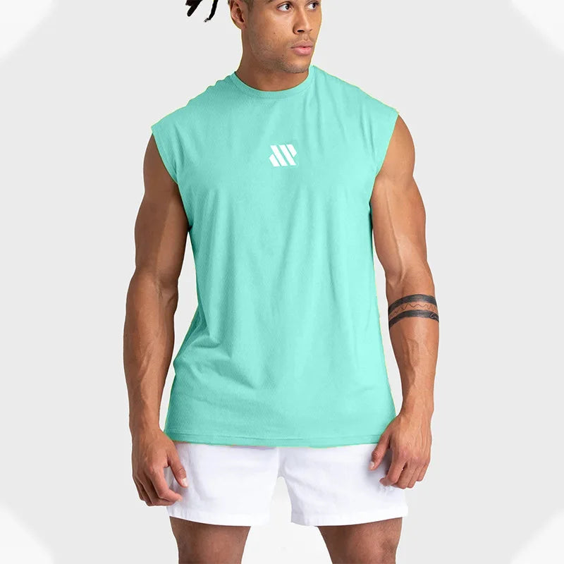 Herren ärmelloses Sportshirt, Fitnessstudio, Laufen, schnell trocknendes Weste, atmungsaktiv, locker, Training, Sommer Herrenbekleidung