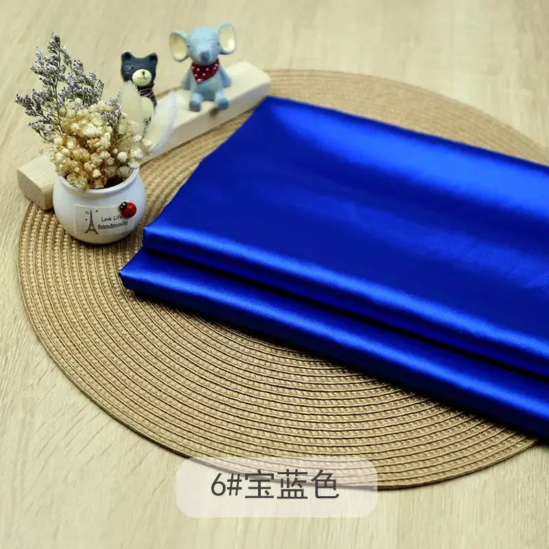 Tissu Satin Micro Élastique Haute Densité Au Mètre pour Vêtements Robes Pyjamas Costumes Couture DIY Doux Lisse Opaque Brillant