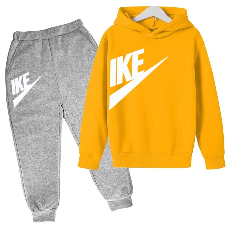 Children 3-12 Years Old Autumn Winter Hoodie Long-sleeved Boys Sweatshirt Girls Toddler Sports Coat Top+Pants Stylish Casual Set