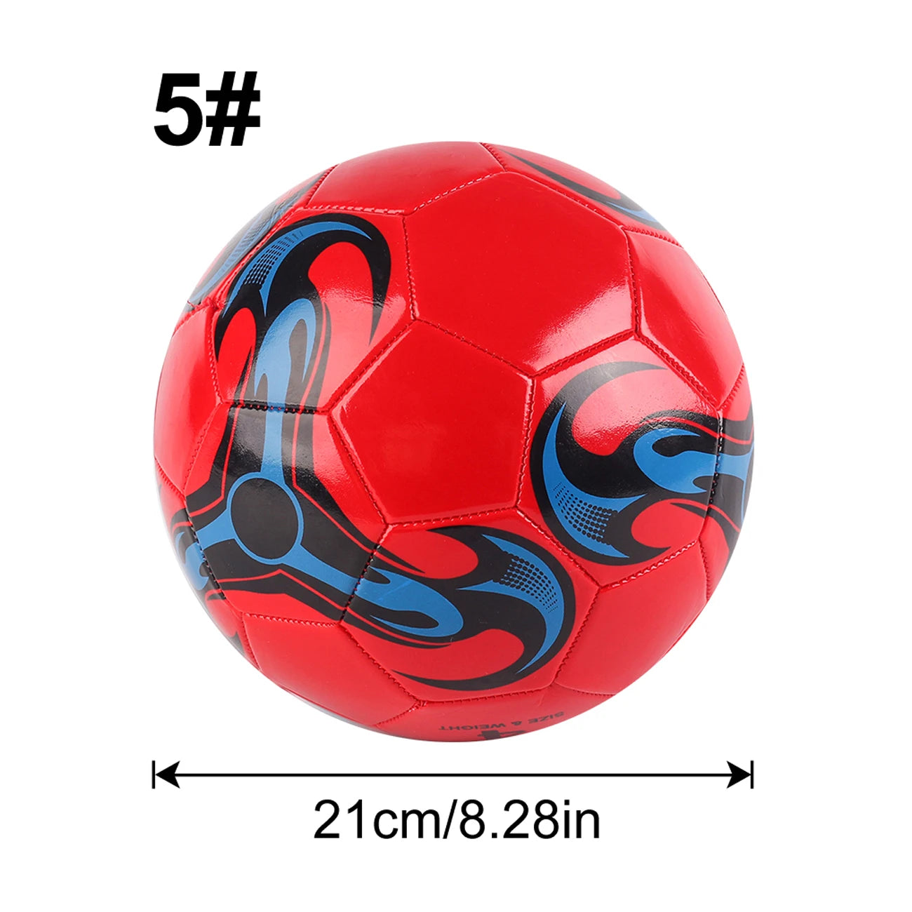 1PC A Size 3 and 5 Cyclone Football, Soft Inflatable Red Soccer Ball, Suitable for Training and Match Play