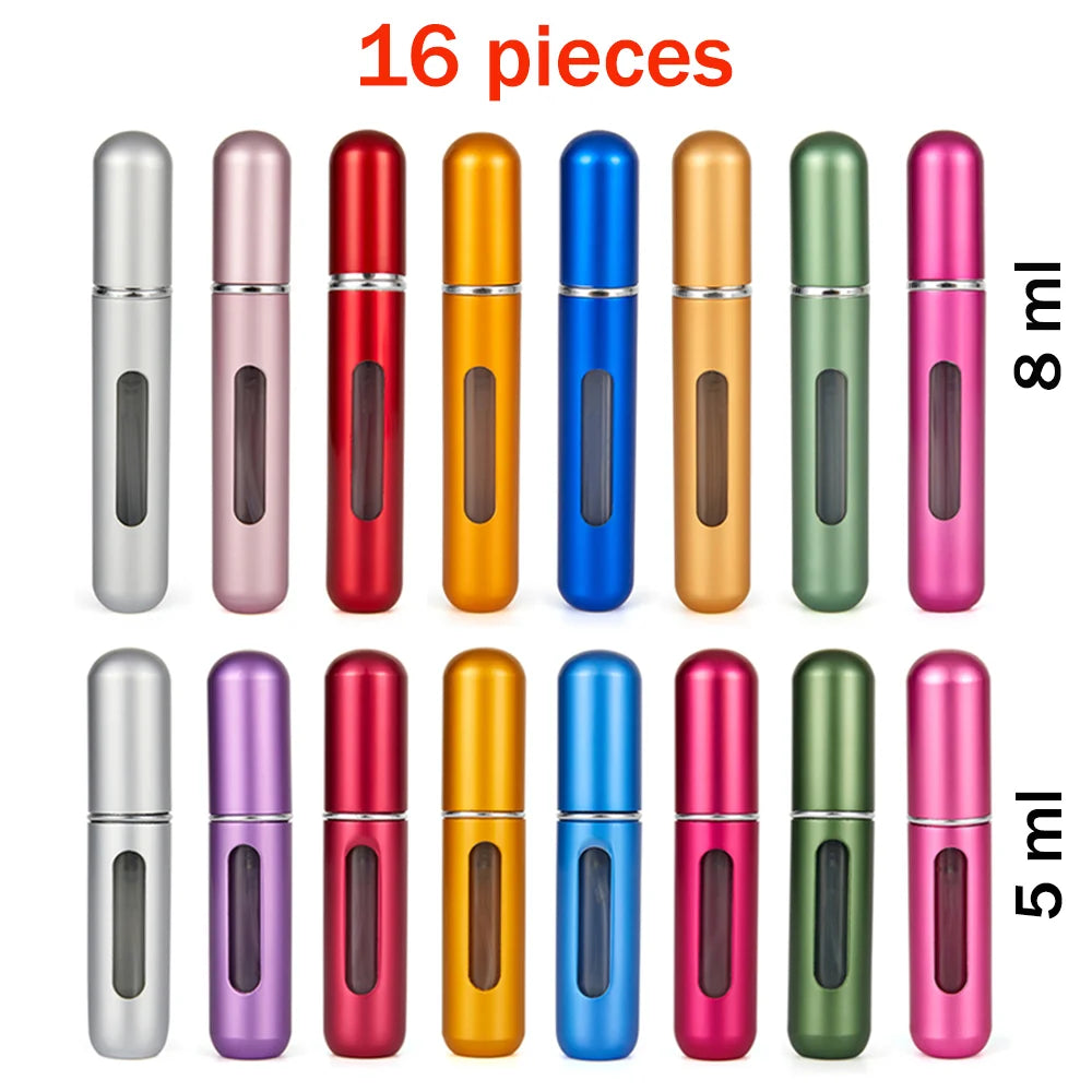 Flacon de parfum en set 8ml 5ml Bouteille rechargeable avec pompe de pulvérisation Conteneurs cosmétiques vides Atomiseur de voyage Livraison gratuite