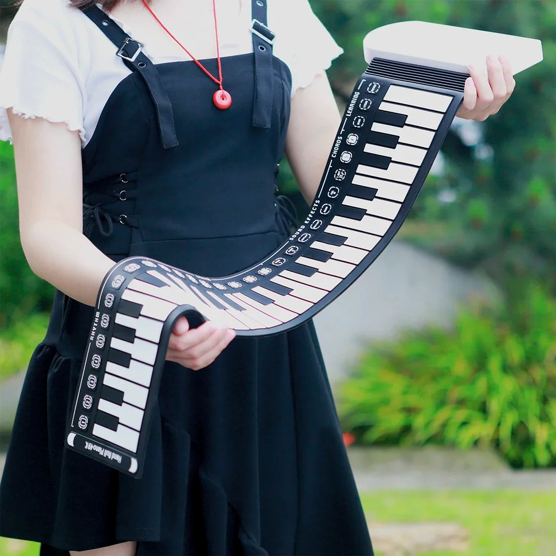 IRIN 49-Tasten Hand Roll Up Piano Silikon Tragbare Tastatur Musikinstrument für Bildung Faltbares Anfänger E-Piano