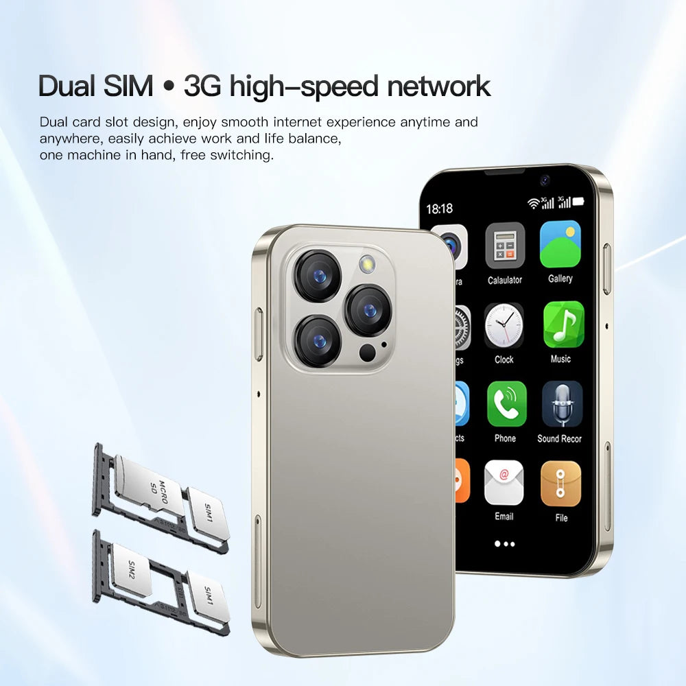 Mini Smartphone SERVO 16SE 16 Go ROM Android 9.0 Wifi Double SIM Veille Play Store 3G WCDMA Petit Téléphone Portable Intelligent 3.0" Nouvelle Version